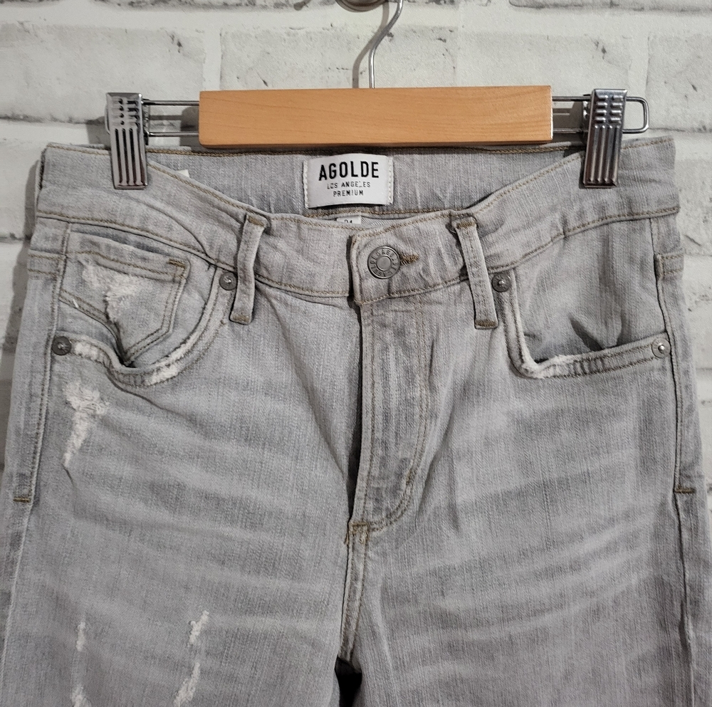 EUC Agolde Sophie Skinny Crop Feel Good Jeans Grey size‎ 24 - Picture 5 of 11